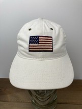 Vintage USA Hat Liz Claiborne American Flag Embroidered Logo Strap-Back ... - $39.55