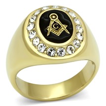 TK766 - IP Gold(Ion Plating) Stainless Steel Ring with Top Grade Crystal... - £16.57 GBP