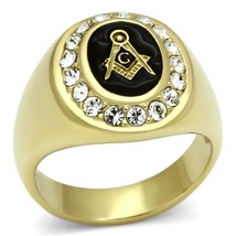 TK766 - IP Gold(Ion Plating) Stainless Steel Ring with Top Grade Crystal... - £16.77 GBP