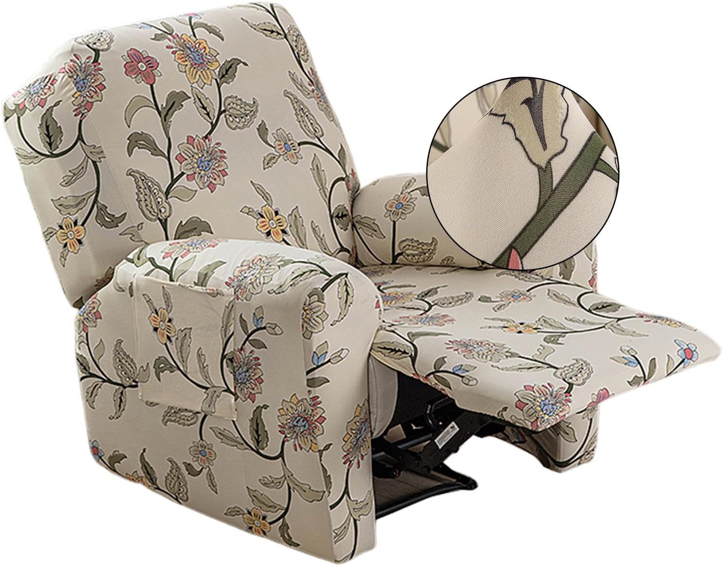 Crfatop Printed Recliner Cover With Pockets Single Reclining Slipcover, 28 - $44.93