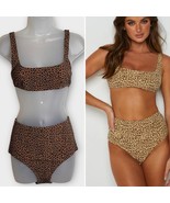NWT THRILLS bikini Panthera High Waist Bottom &amp; Square Neck Top US Size 4 - $135.74 CAD
