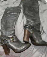 Janet And Janet Black Leather Boots With Harness Detail Women’s Size 38 - $848.52 MXN