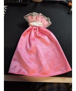 Vtg 1990&#39;s Barbie Doll Clothes Pink Gown Dress Genuine With Barbie Tag - $6.99