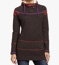 Prana Caitlyn Tunic Sweater Wool Blend Hooded Fall Boho Espresso Womens ... - $24.49