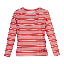 BEACHCOMBERS ~ LARGE ~ Red &amp; White Stripe ~ Swimming Top ~ Rash Guard Shirt - £17.93 GBP