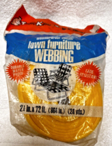 Vintage Frost King Lawn Furniture Re-Webbing MIP Yellow-White 2 1/4&quot;  x 72&#39; - £17.86 GBP