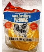 Vintage Frost King Lawn Furniture Re-Webbing MIP Yellow-White 2 1/4&quot;  x 72&#39; - £17.71 GBP