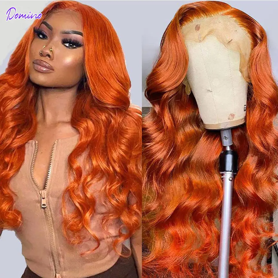 Orange Ginger Lace Front Wig Human Hair Body Wave Lace Front Wig Brazili... - £79.93 GBP+