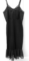 Vtg Full Slip Nylon Dutchess Sheer Chiffon Yoke Hem Black Pin Up Womens ... - $34.30
