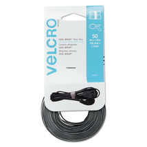 Velcro 90924 50-Pc. 1/2 in. x 8 in. 1-Wrap Hook &amp; Loop Ties (Black/Gray)... - £19.11 GBP