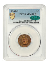 1908-S 1C PCGS/CAC MS65RB - £1,913.24 GBP