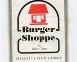 Burger Shoppe #3 Drive Thru Menu W Thomas Road Phoenix Arizona  - £14.31 GBP