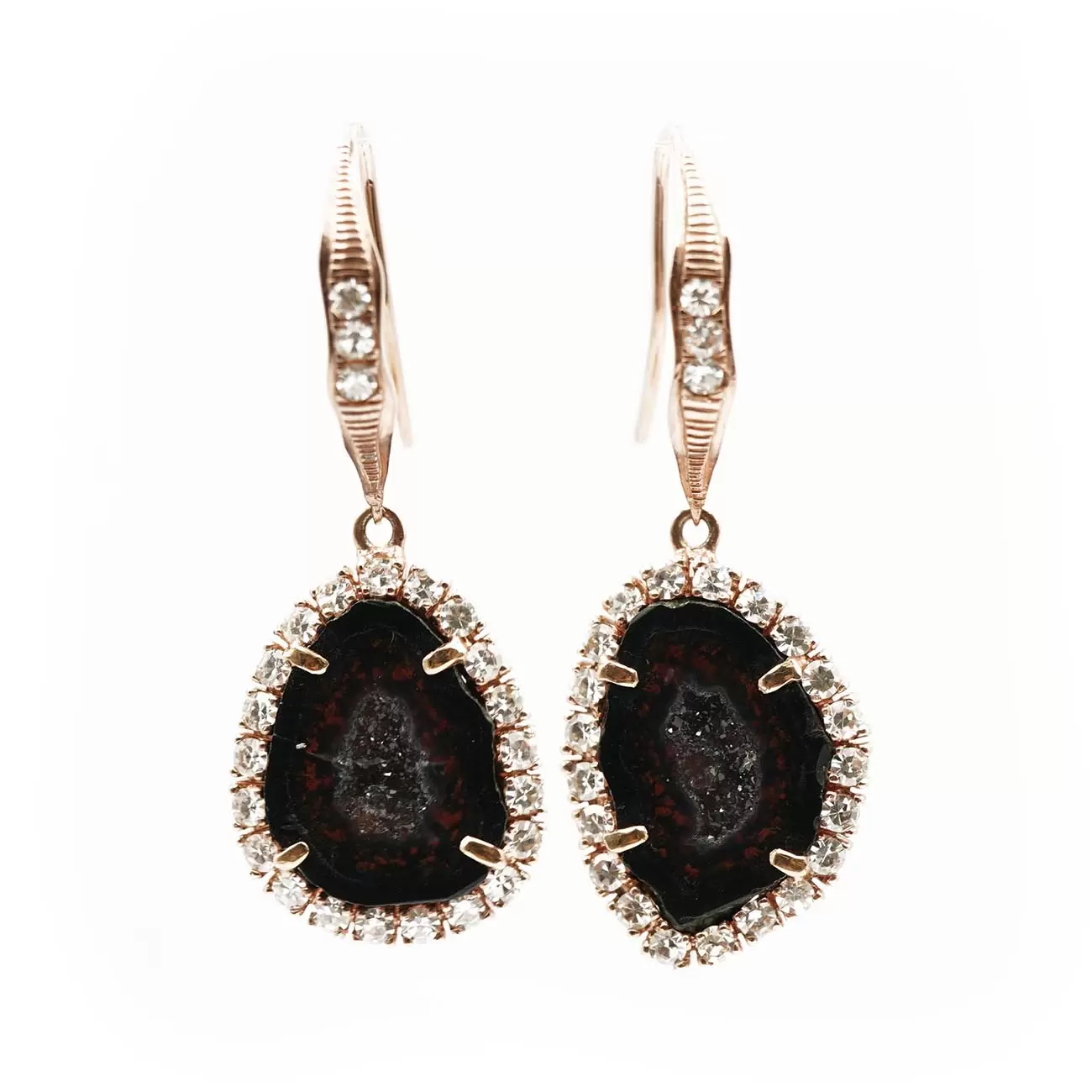 Diamond and Geodes Earrings  - £2,341.58 GBP