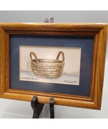 Maureen Frommelt &quot;Handwoven Basket&quot; Original Watercolor Signed Framed Ma... - $57.09