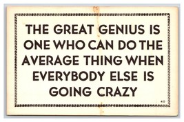 Comic Motto Genius is One Who Can do the Average Thing UNP Postcard H24 - £3.57 GBP