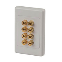 Jaycar Banana Binding Terminals on Wallplate - 8 Gold Sockets - $48.75