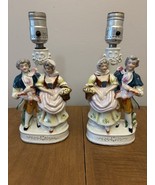 Two (2) Vintage Occupied Japan Colonial Table Lamp Man And Woman HandPai... - $101.82 CAD
