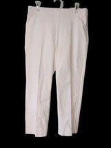 Talbots Petite Chatham Stretch Crop Dress Pants Size 4P White Side Zip S... - $14.84