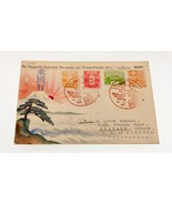 Karl Lewis 1936 Hand-Painted Watercolor Cover Japan to IL, USA Tatsuma M... - $188.87