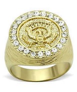 MENS WOMENS GOLD ION PLATED PRESIDENTIAL SEAL RING SIZE 8 9 10 11 12 13 - £79.00 GBP