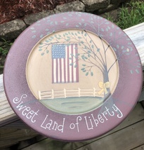  Wood Plate  31662S-Sweet Land of Liberty  - £10.31 GBP