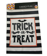 Halloween Garden Yard Flag 12&quot;x 18&quot; Trick Or Treat Bat Bats Black White ... - £17.08 GBP