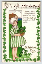 St Patricks Day Postcard Girl Music Note MEP Stecher Unused Margaret Evans Price - £23.02 GBP