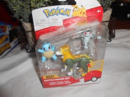 NEW Pokemon Battle Figure Set of 3 - Squirtle + Boltund + Machop collectible toy - £11.67 GBP
