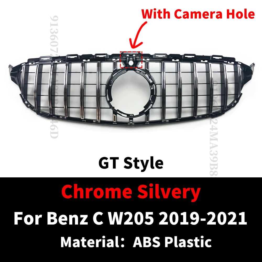 GT Style Front Bumper Grille Grill For Mercedes W205 S205 Benz C C205 C1... - $333.57