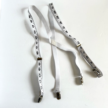White Measuring Tape Suspenders Child Size Young Adult Adjustable  - $18.81