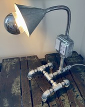 Steampunk Pipe Iron Lamp - £187.84 GBP