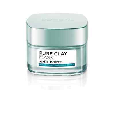 L'Oreal Pure Clay Mask Anti-Pores 50g Morrocan Lava Clay - Rosemary Extract - $19.26
