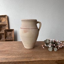 Antique Turkish Terracotta Vase - Vintage Pottery Clay Pot - £70.95 GBP