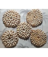 5 pcs Cowrie Shell HOT Plate MAT Coaster Beach Decor 4&quot; Hawaii - £9.41 GBP