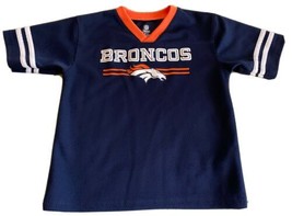 Denver Broncos Boys Navy Blue White Orange Jersey Style Short Sleeve Shi... - $14.70
