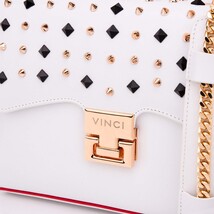 The Infanta White Spike Leather Handbag image 4