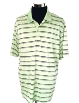 Greg Norman Polo Shirt Men&#39;s Size X-Large Golf Casual Green Striped Acti... - £9.46 GBP