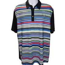 Puma Golf Polo Shirt Mens XL Black Striped Dry Cell Sport Performance St... - £19.41 GBP