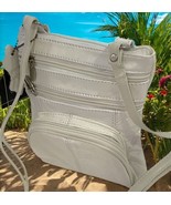 New WHITE Small Leathers Crossbody Messenger Purse Bag  Adjustable Strap - $26.17