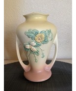 HULL Art POTTERY Vase Wildflower Pink &amp; Yellow Tones #W-12 Double Handle... - $1,058.73 MXN