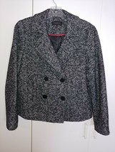 Talbots Ladies BLACK/WHITE Double Button WOOL-BLEND JACKET-8-BARELY WORN-LOVELY - £18.36 GBP