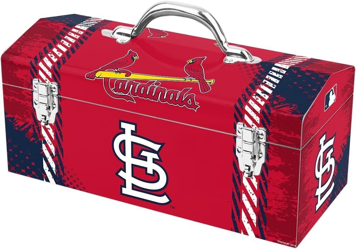 Saint Louis Cardinals MLB 16&quot;x7&quot;x8&quot; Steel Tool Box with Tray by Team Pro... - $29.69