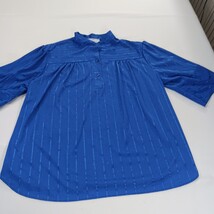 VTG Aimee Of California Pullover Blouse Top Blue Women's XL 3/4 Sleeve Chest 45" image 12