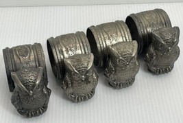 Vintage Lot Of Antique Victorian Silver Plate Owl Napkin Rings See Photo... - £91.89 GBP