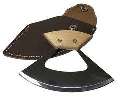 BUNDLE- Handmade UlU Factory Birch Wood Handle UMIALIK &amp; Dark Leather Sh... - $39.59
