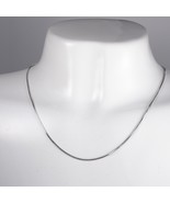 14K White Gold Classic Box Chain Link 16&quot; Long 3.2 Grams 0.7 MM Designer... - $431.08 CAD