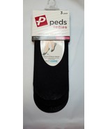 Peds Women&#39;s Shoe Liner Ultra Low Cut Shoe Size 5-10 Black Color 3 Pair - £7.50 GBP