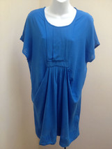 Zara Basic T Shirt Tunic Dress M Blue Draped Top New - £23.05 GBP