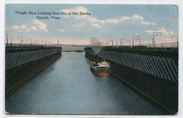 Great Lakes Steamer Iron Ore Docks Duluth Minnesota 1910c postcard - £5.08 GBP