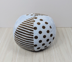 Mary Meyer Plush Blue Brown Rattle Ball stripes dots baby soft toy - $19.79